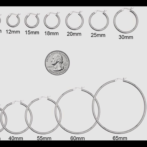 Sterling Silver 18mm x 2mm Click Top Hinged Hoop Earrings - Picture 5 of 6